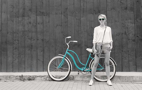 woman with bike